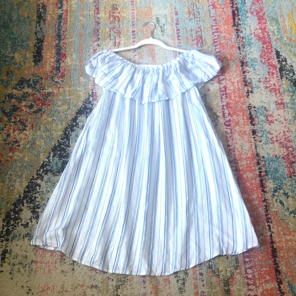 New White and Blue Small Light Weight Dress